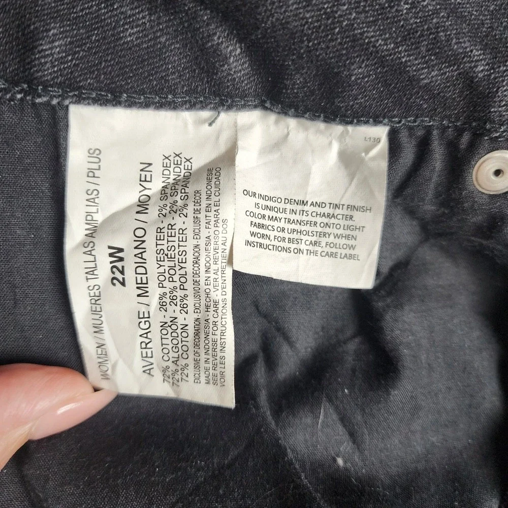 Bandolino Mandie Jeans Mens 22W Faded‎ Black Straight Leg Stretch Denim Hemmed